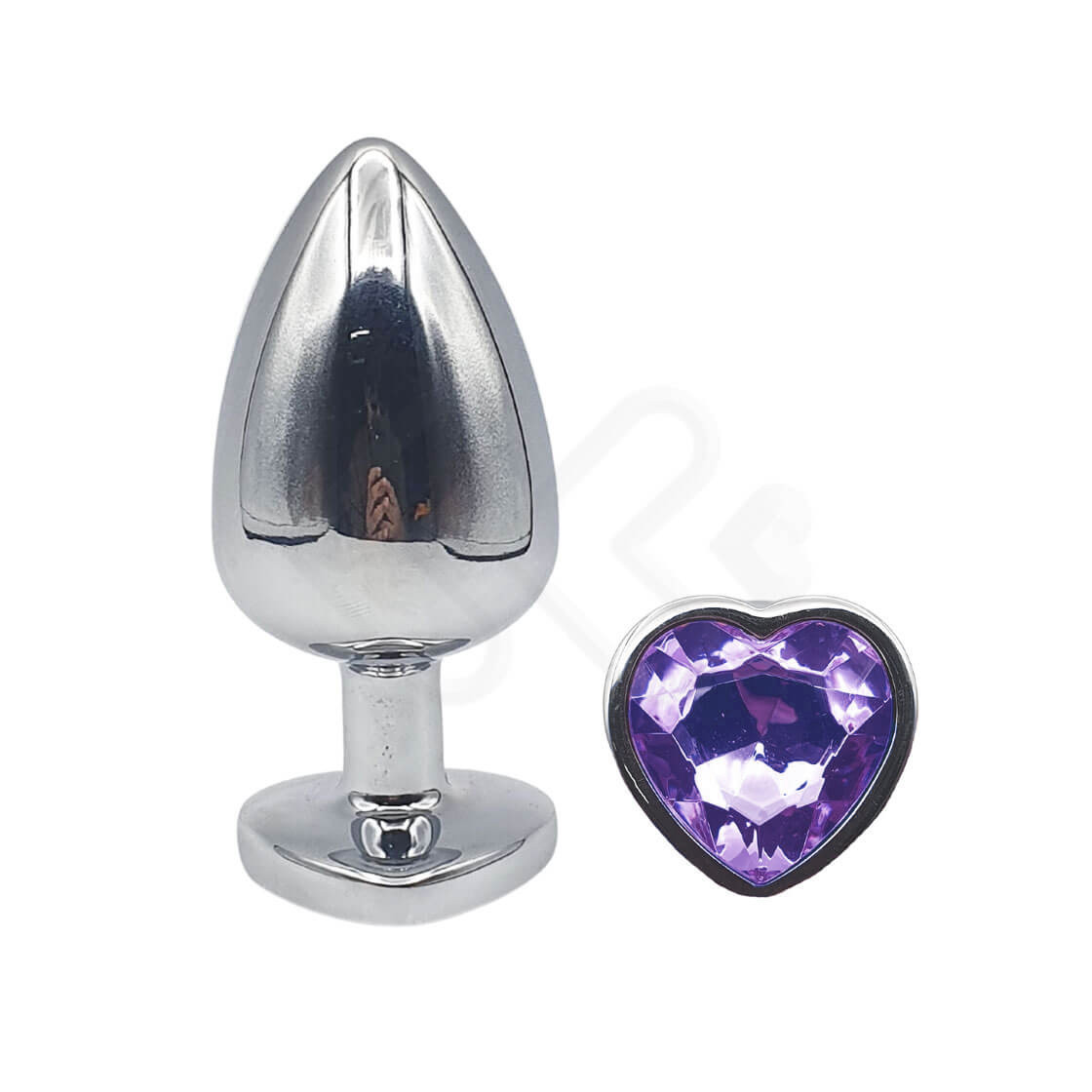 Plug Anal ''M'' em Alumínio e Base em Forma de Coração com Joia - Seamless Butt Plug Starting | 6,4 x 3,4 cm | Disponível em 6 Cores - 8