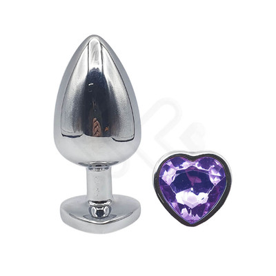 Foto 8 do produto Plug Anal ''M'' em Alumínio e Base em Forma de Coração com Joia - Seamless Butt Plug Starting | 6,4 x 3,4 cm | Disponível em 6 Cores