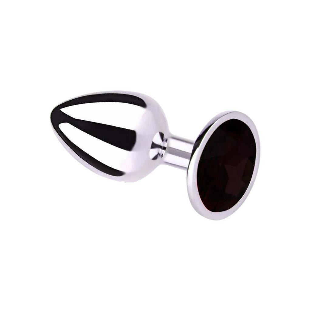 Plug Anal "M" em Alumínio Polido com Formato Cônico e Joia na Base - 6,6 x 3,3 cm | Disponível em 9 Cores - 10