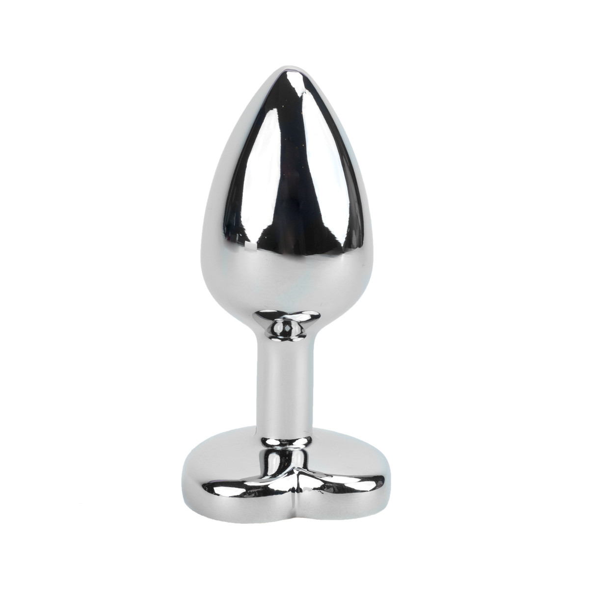 Plug Anal ''M'' em Alumínio Polido com Joia em Forma de Coração - 6,7 x 3,4 cm | Disponível em 11 Cores - 3