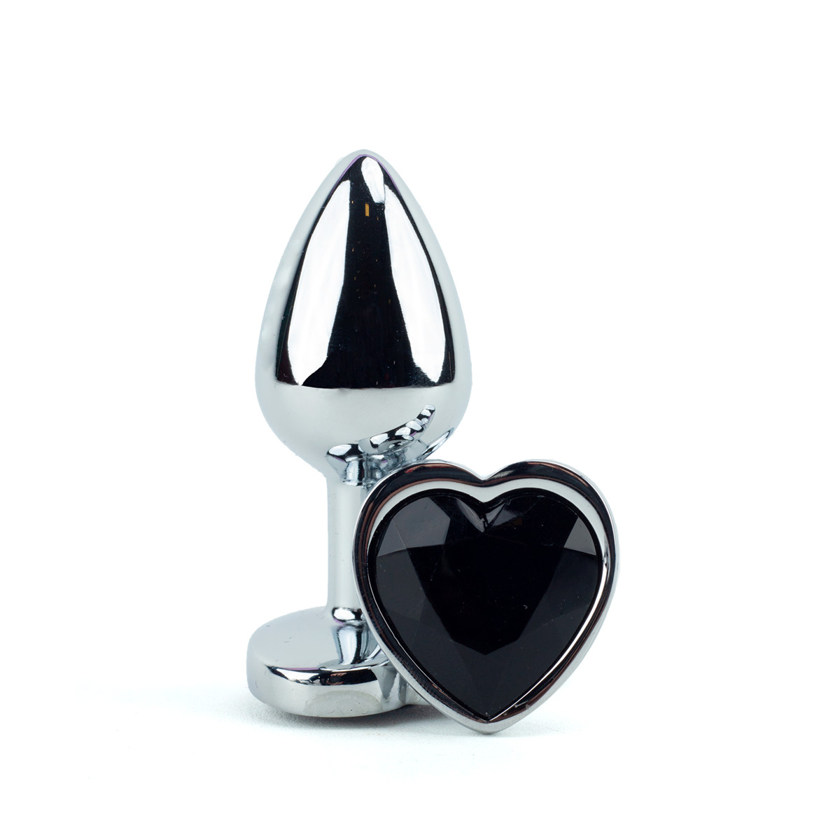 Plug Anal ''M'' em Alumínio Polido com Joia em Forma de Coração - 6,7 x 3,4 cm | Disponível em 11 Cores - 4