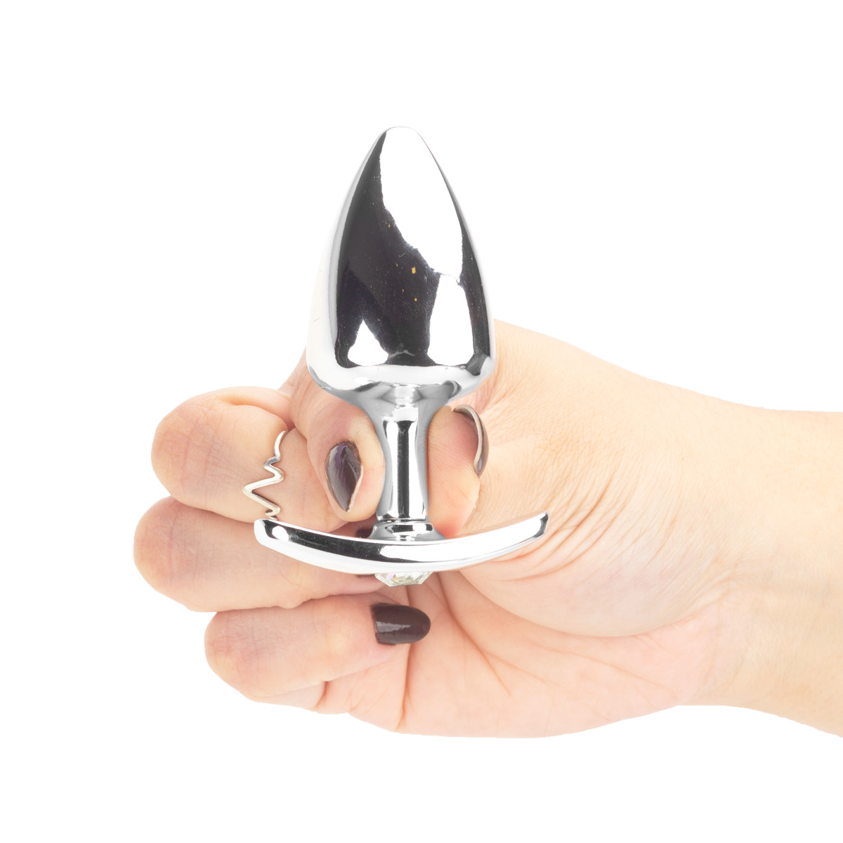 Plug Anal "M" Cônico em Metal com Strass e Base Removível - Hard | 6,8 x 3,2 cm | Disponível em 7 Cores - 16