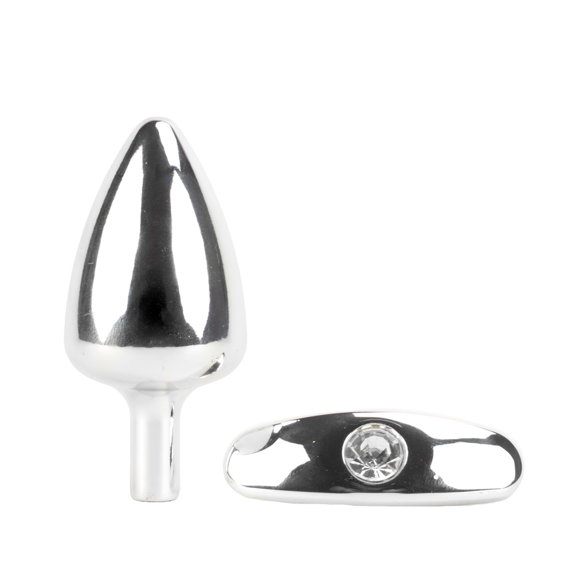 Plug Anal "M" Cônico em Metal com Strass e Base Removível - Hard | 6,8 x 3,2 cm | Disponível em 7 Cores - 15