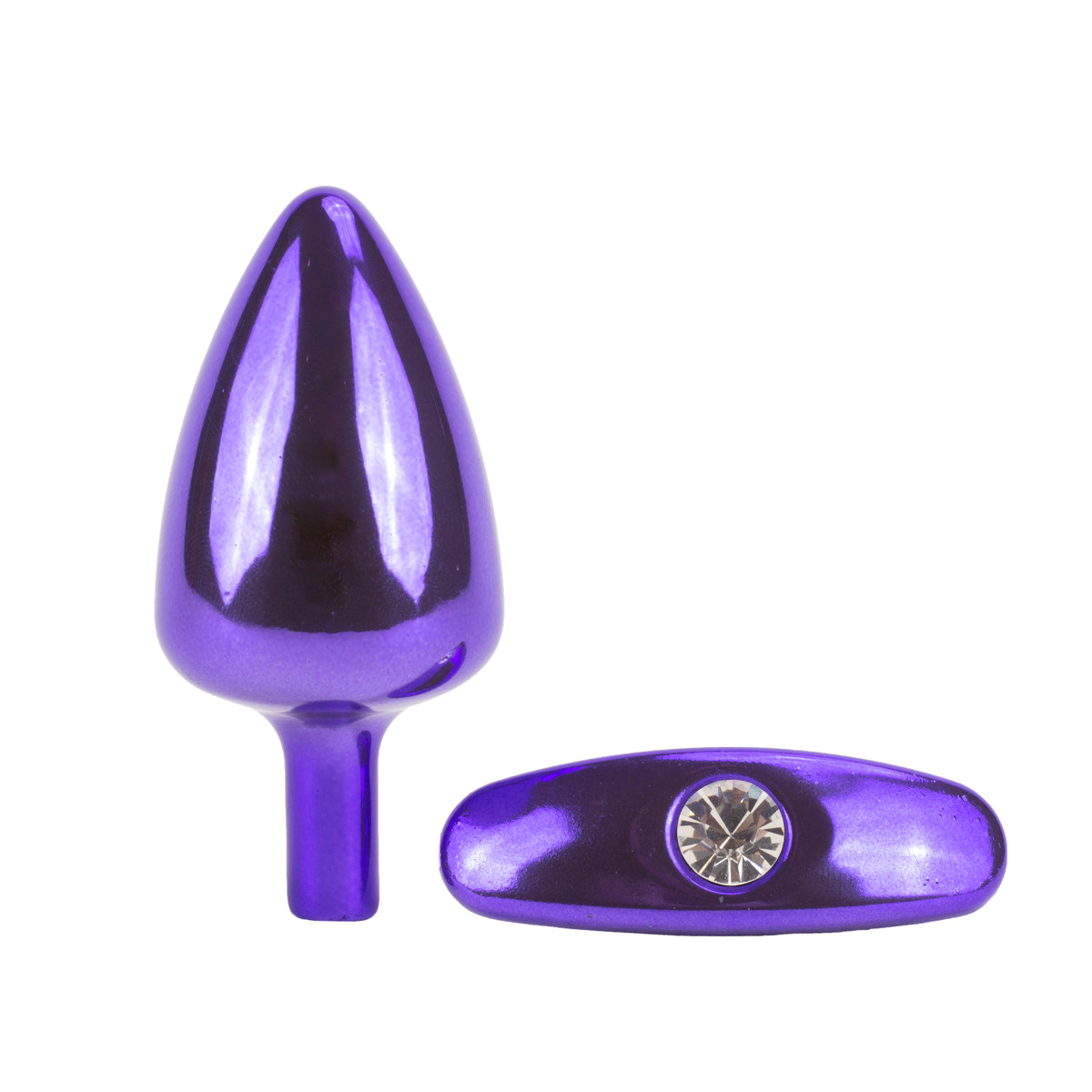 Plug Anal "M" Cônico em Metal com Strass e Base Removível - Hard | 6,8 x 3,2 cm | Disponível em 7 Cores - 23