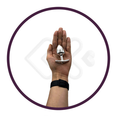 Plug Anal "M" Cônico em Metal com Joia e Base Removível - Hard - 6,8 x 3,2 cm | Disponível em 7 Cores