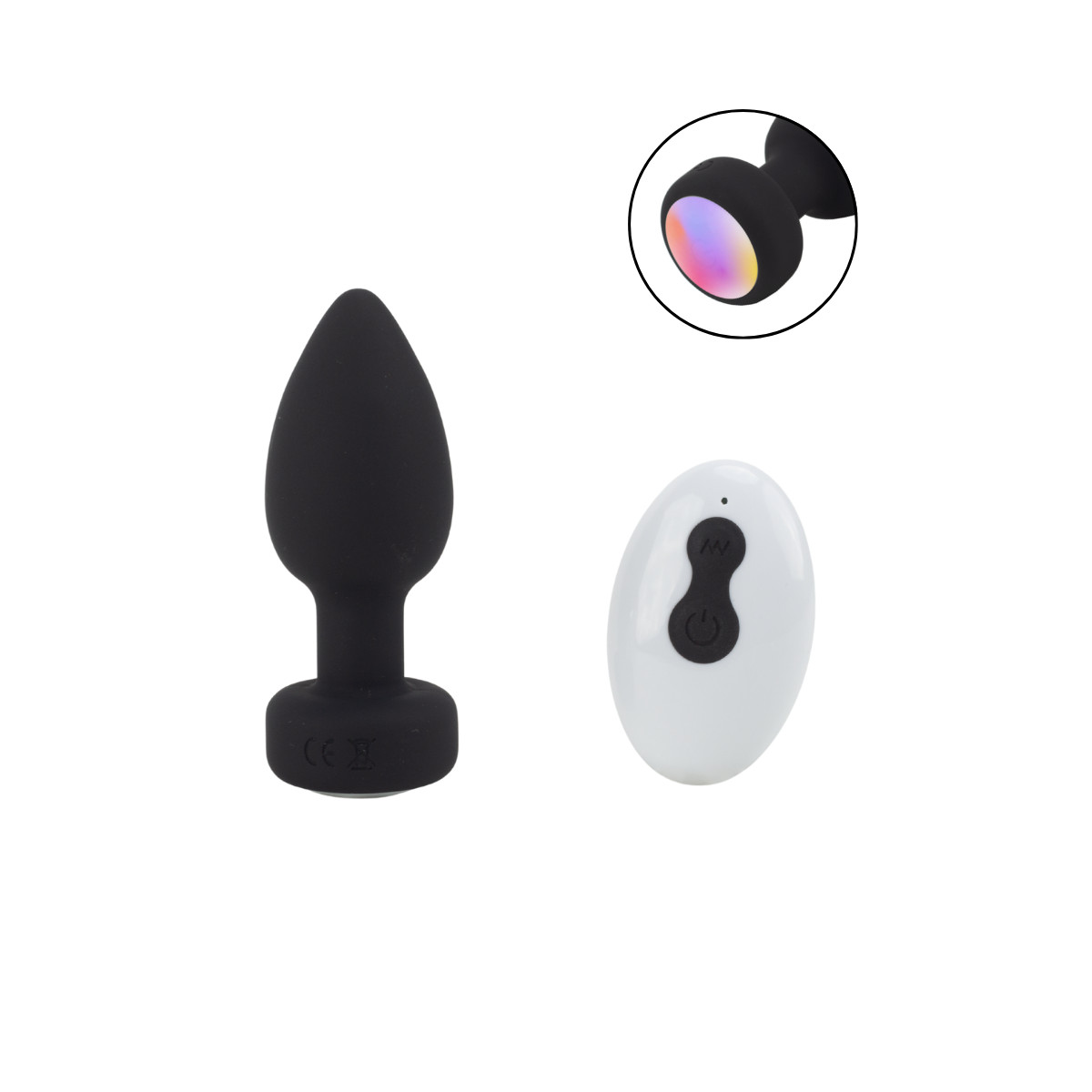 Plug Anal M em Formato Cônico, 10 Modos de Vibração, Luz de Led e Controle Remoto Sem Fio - YouVibe | 7 x 3,3 cm | Disponível em 2 cores - 7