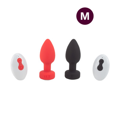 Plug Anal "M" em Formato Cônico, 10 Modos de Vibração, Luz de Led e Controle Remoto Sem Fio - YouVibe | 7 x 3,3 cm | Disponível em 2 cores