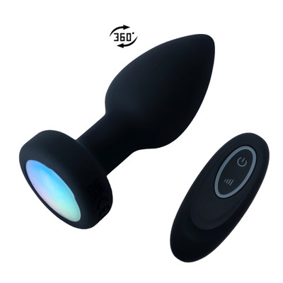 Plug Anal ''M'' em Silicone no Formato Cônico com 7 Modos de Vibração, Rotações, Led, Touch e Controle Remoto Sem Fio - YouVibe | 7 x 3,4 cm
