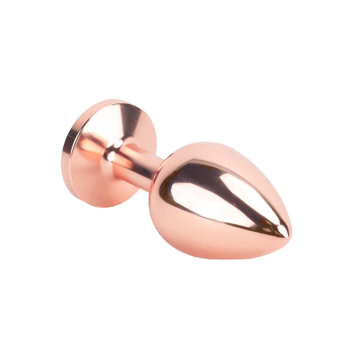 Plug Anal "M" no Formato Cônico em Aço Rose com Pedra Brilhante na Base | 7,3 x 3,4 cm - 2