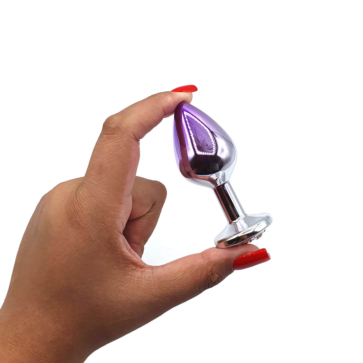 Plug Anal "M" no Formato Cônico com Detalhe de Pedra Brilhante Cravejada na Base - Sexy Fantasy Lite | 7,5 x 3,2 cm | Disponível em 2 Cores - 10