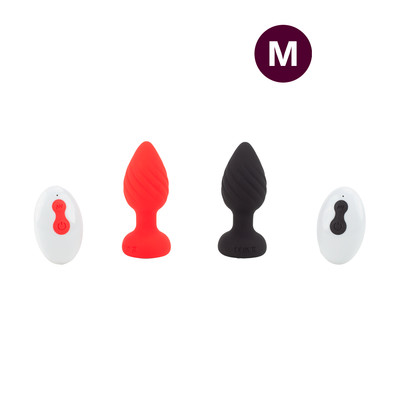 Plug Anal "M" em Formato Cônico com Textura em Espiral, 10 Modos de Vibração e Controle Remoto Sem Fio - YouVibe | 6,8 x 3,5 cm | Disponível em 2 cores