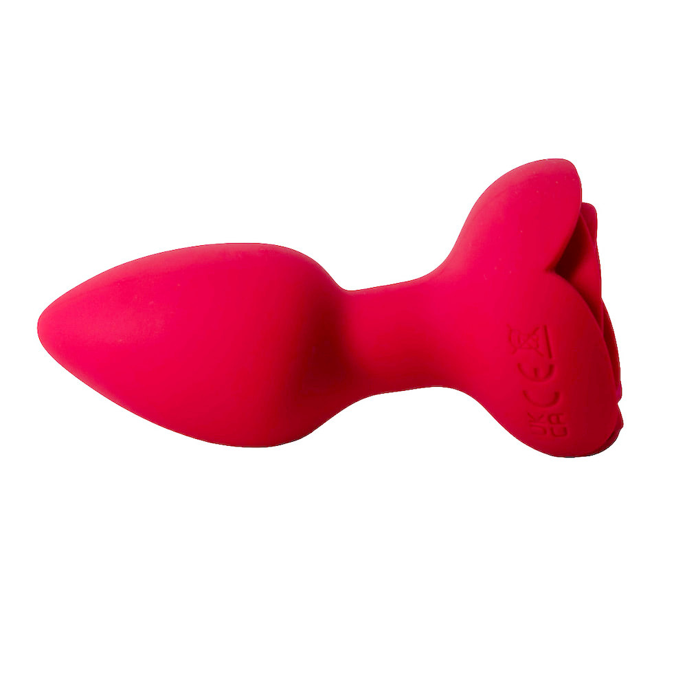 Plug Anal ''M'' no Formato de Flor em Silicone com LED, 7 Modos de Vibração, Rotação e Controle Remoto sem Fio - 7 x 3,4 cm - 2