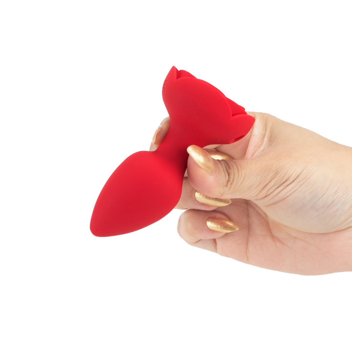 Plug Anal ''M'' no Formato de Flor em Silicone com LED, 7 Modos de Vibração, Rotação e Controle Remoto sem Fio - 7 x 3,4 cm - 5