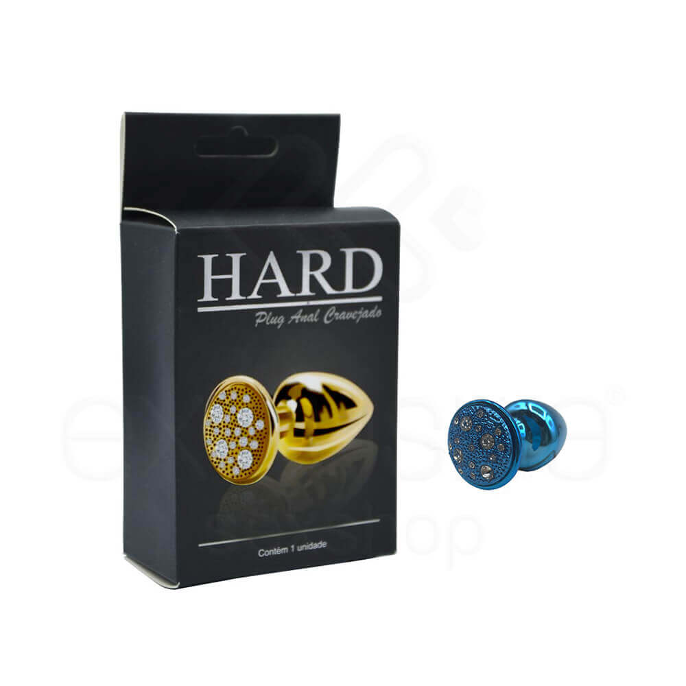 Plug Anal "M" em Metal com Formato Cônico e Detalhes de Joias Cravejado - Hard | 6,6 x 3,4 cm | Disponível em 7 Cores - 17