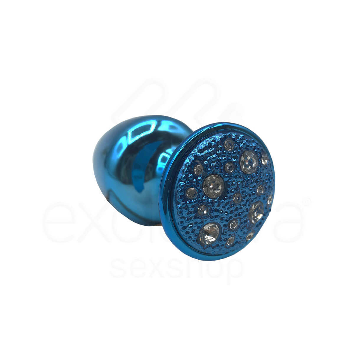 Plug Anal "M" em Metal com Formato Cônico e Detalhes de Joias Cravejado - Hard | 6,6 x 3,4 cm | Disponível em 7 Cores - 18