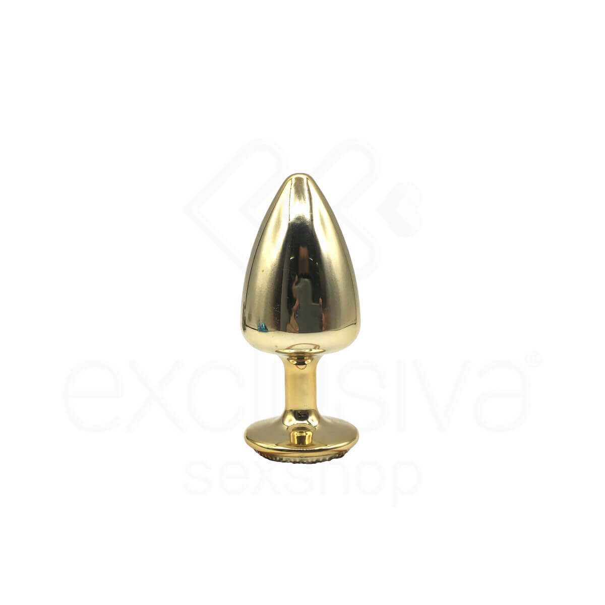 Plug Anal "M" em Metal com Formato Cônico e Detalhes de Joias Cravejado - Hard | 6,6 x 3,4 cm | Disponível em 7 Cores - 15