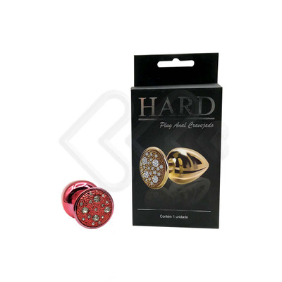 Foto 5 do produto Plug Anal "M" em Metal com Formato Cônico e Detalhes de Joias Cravejado - Hard | 6,6 x 3,4 cm | Disponível em 7 Cores