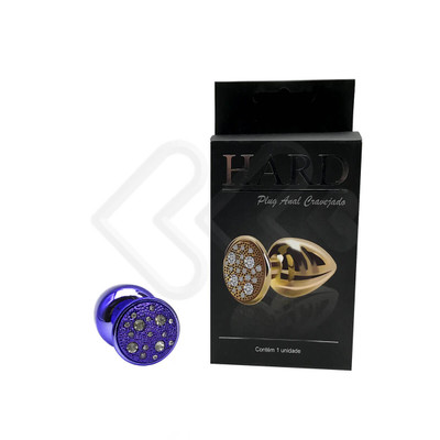 Plug Anal "M" em Metal com Formato Cônico e Detalhes de Joias Cravejado - Hard | 6,6 x 3,4 cm | Disponível em 7 Cores