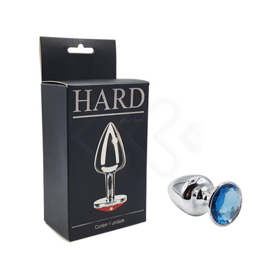 Plug Anal "M" em Metal com Formato Cônico e Pedra na Base - Hard | 6,7 x 3,4 cm | Disponível em Diversas Cores