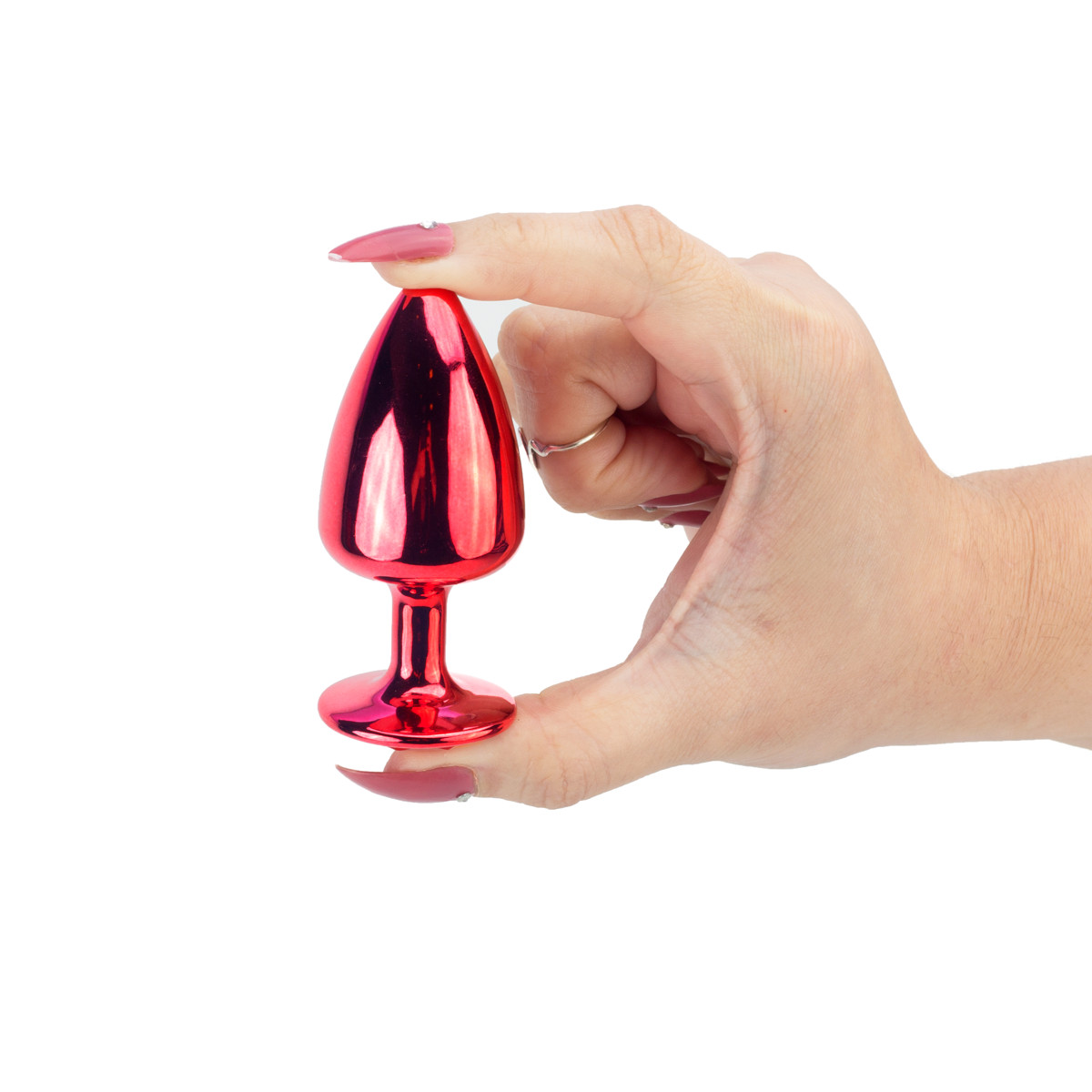 Plug Anal "M" em Metal com Formato Cônico e Pedra na Base - Hard | 6,7 x 3,4 cm | Disponível em 17 Cores - 10