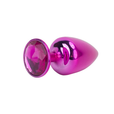 Plug Anal "M" em Metal com Formato Cônico e Pedra na Base - Hard | 6,7 x 3,4 cm | Disponível em 17 Cores