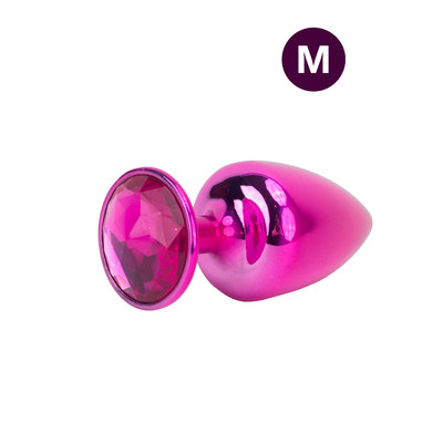 Plug Anal "M" em Metal com Formato Cônico e Pedra na Base - Hard | 6,7 x 3,4 cm | Disponível em 17 Cores