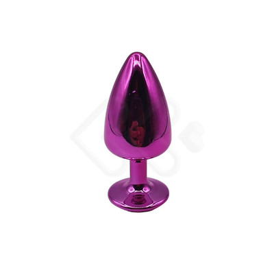 Foto 5 do produto Plug Anal "M" em Metal com Formato Cônico e Pedra na Base - Hard | 6,7 x 3,4 cm | Disponível em Diversas Cores
