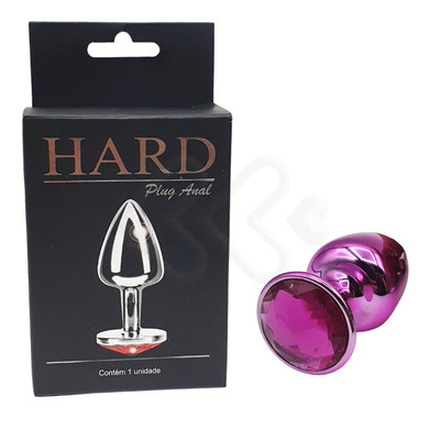 Foto 4 do produto Plug Anal "M" em Metal com Formato Cônico e Pedra na Base - Hard | 6,7 x 3,4 cm | Disponível em Diversas Cores