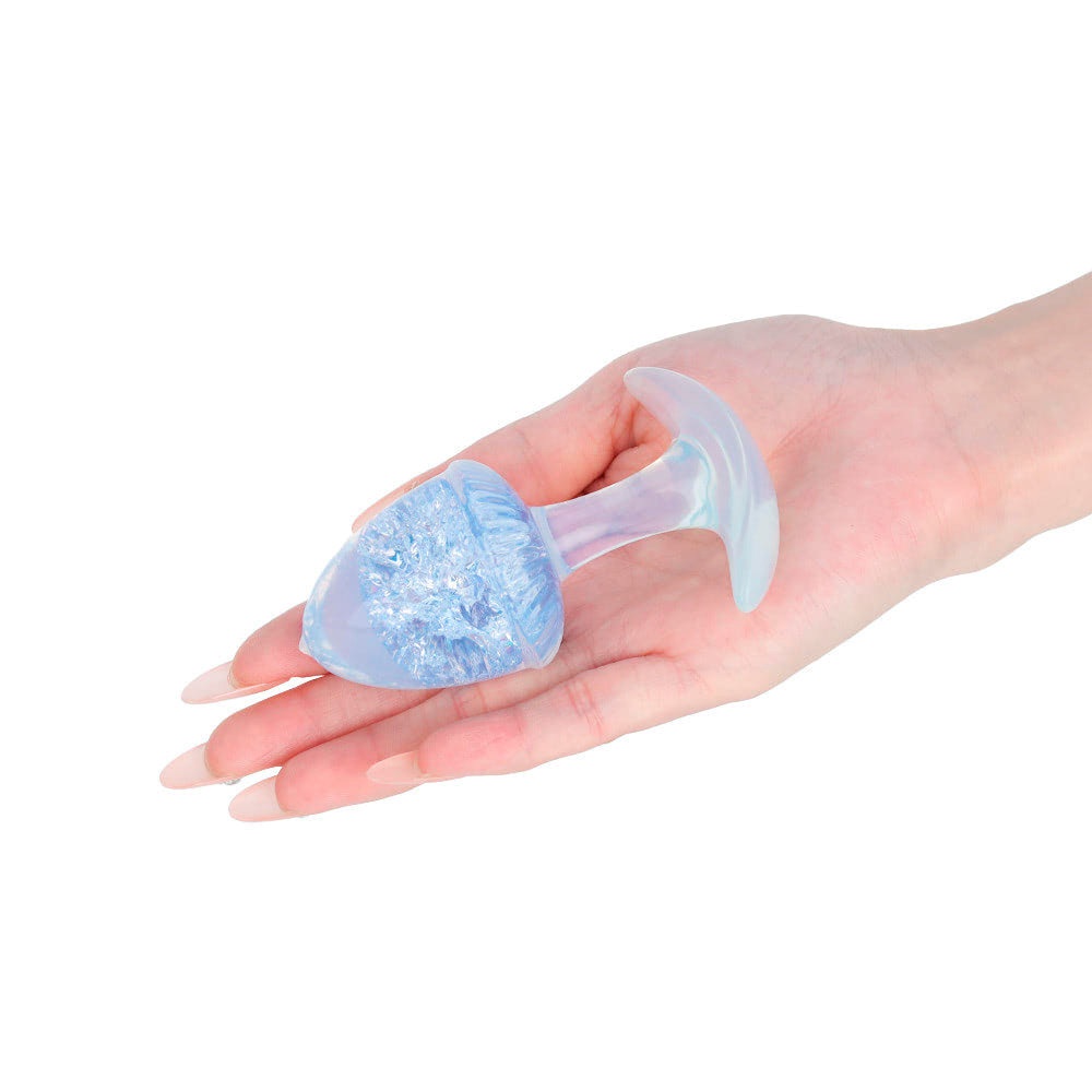 Plug Anal ''M'' de Silicone Platina Com Esfera de Vidro Interna - YouVibe | 7,4 x 3,8 cm | Disponível em 6 Cores - 4