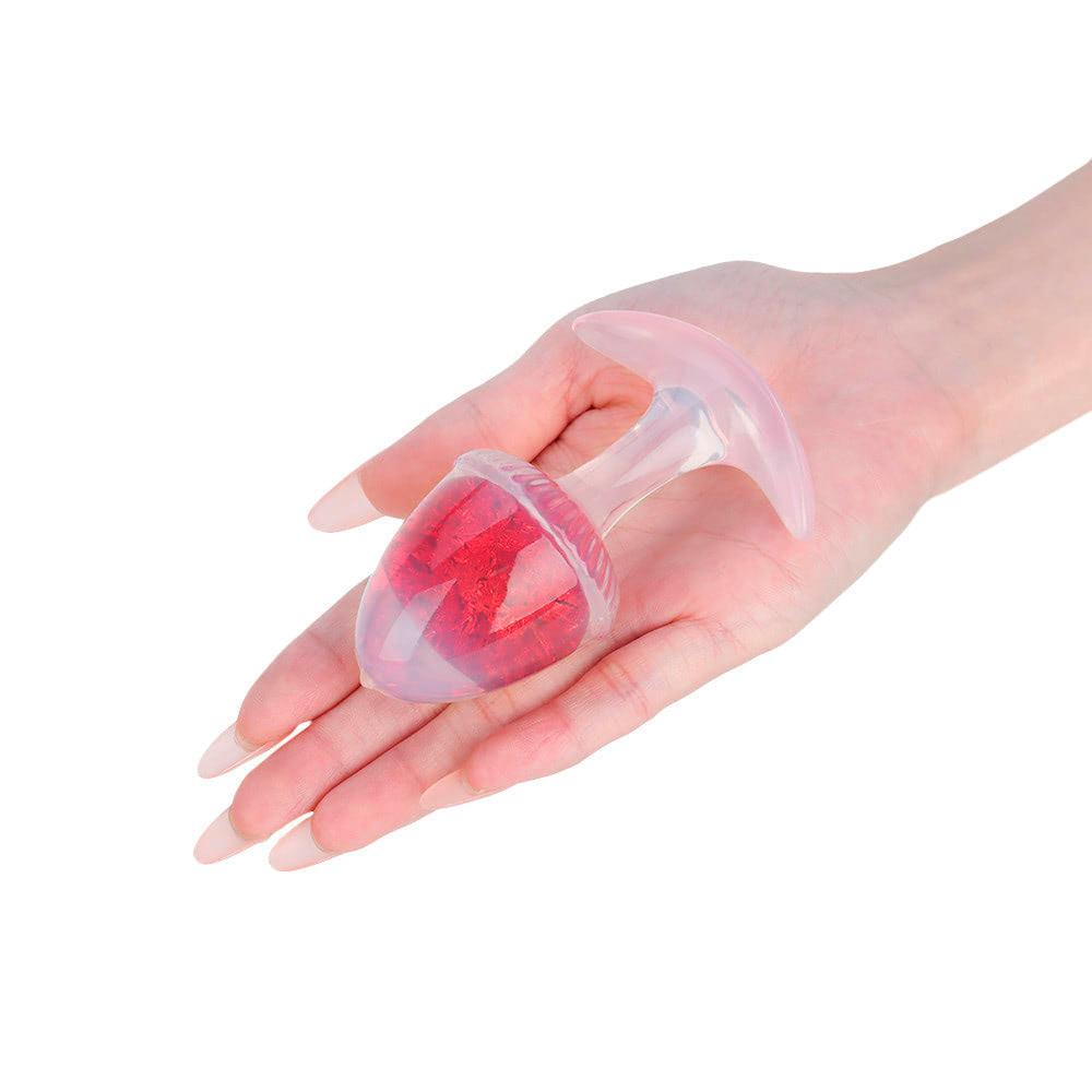 Plug Anal ''M'' de Silicone Platina Com Esfera de Vidro Interna - YouVibe | 7,4 x 3,8 cm | Disponível em 6 Cores - 24