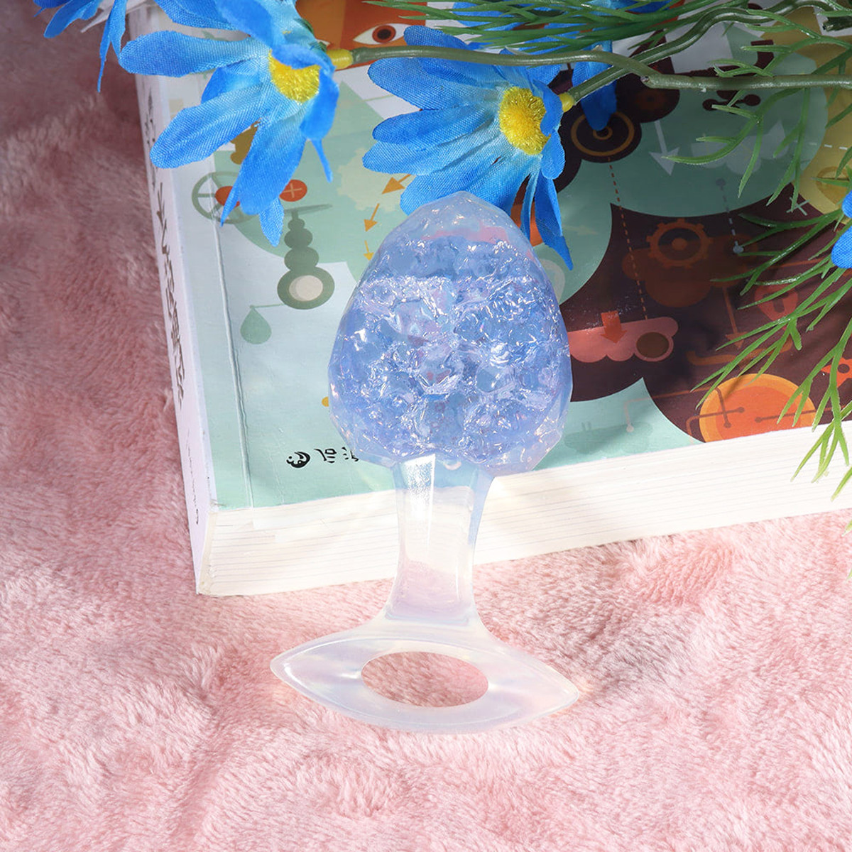 Plug Anal M em Silicone Platina, Formato Cônico com Esfera Interna e Alça de Segurança - YouVibe | 7 x 3,8 cm | Disponível em 5 Cores - 4