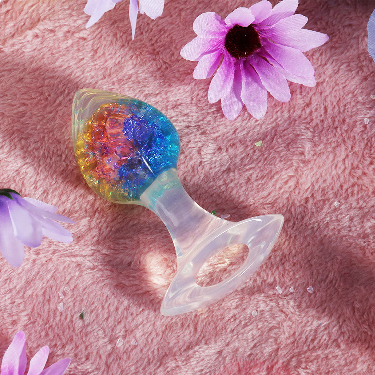 Plug Anal M em Silicone Platina, Formato Cônico com Esfera Interna e Alça de Segurança - YouVibe | 7 x 3,8 cm | Disponível em 5 Cores - 12