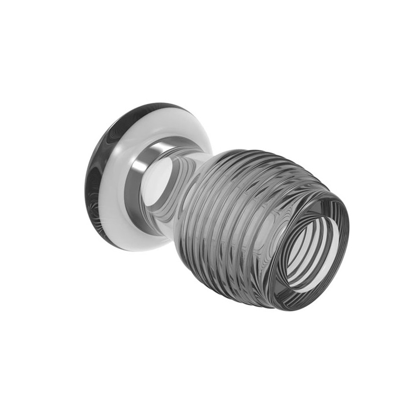 Plug Anal ''M'' Vazado e Ranhuras em Alto Relevo em TPE - 7,2 x 4,7 cm - 3