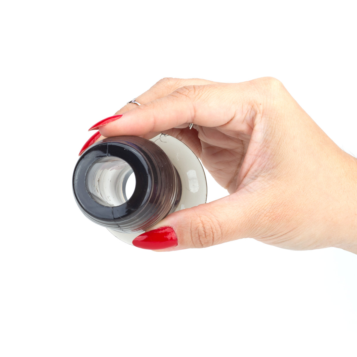 Plug Anal ''M'' Vazado e Ranhuras em Alto Relevo em TPE - 7,2 x 4,7 cm - 4