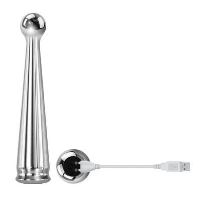 Foto 5 do produto Plug Anal em Metal com 9 Modos de Vibração e Carregamento via USB - Adam & Eve Tease Me Rechargeable Metal Vibrator | 13,1 x 2,7 cm