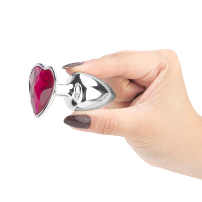 Plug Anal em Metal com Formato Cônico e Joia em Detalhe de Coração - Hard | 6 x 2,9 cm | Disponível em 4 Cores