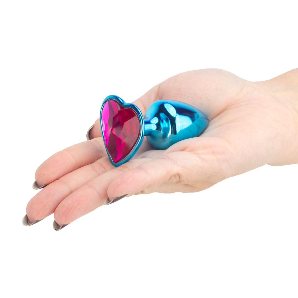 Plug Anal em Metal com Formato Cônico e Joia em Detalhe de Coração - Hard | 6 x 2,9 cm | Disponível em 4 Cores - 4