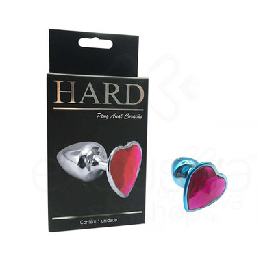 Foto 5 do produto Plug Anal em Metal com Formato Cônico e Joia em Detalhe de Coração - Hard | 5,6 x 2,9 cm | Disponível em 4 Cores