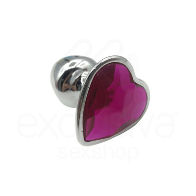 Foto 3 do produto Plug Anal em Metal com Formato Cônico e Joia em Detalhe de Coração - Hard | 5,6 x 2,9 cm | Disponível em 4 Cores
