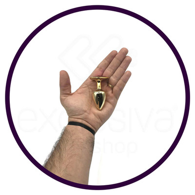 Plug Anal em Metal com Formato Cônico e Joia em Detalhe de Coração - Hard | 5,6 x 2,9 cm | Disponível em 4 Cores