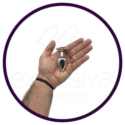 Foto 4 do produto Plug Anal em Metal com Formato Cônico e Joia em Detalhe de Coração - Hard | 5,6 x 2,9 cm | Disponível em 4 Cores