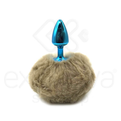 Foto 12 do produto Plug Anal Tamanho ''P'' em Metal com Pompom - 5,4 x 2,6 cm | Hard | Disponível em 10 Cores