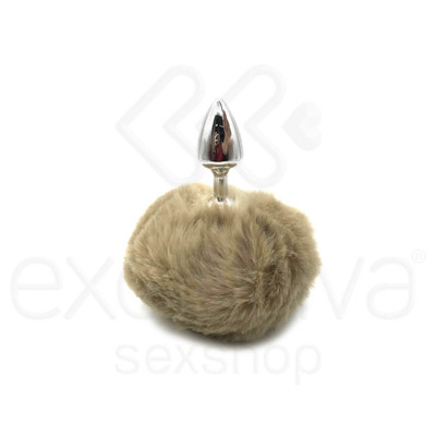 Foto 20 do produto Plug Anal Tamanho ''P'' em Metal com Pompom - 5,4 x 2,6 cm | Hard | Disponível em 10 Cores