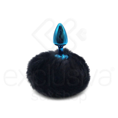 Foto 14 do produto Plug Anal Tamanho ''P'' em Metal com Pompom - 5,4 x 2,6 cm | Hard | Disponível em 10 Cores