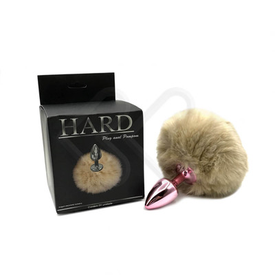 Foto 3 do produto Plug Anal Tamanho ''P'' em Metal com Pompom - 5,4 x 2,6 cm | Hard | Disponível em 10 Cores