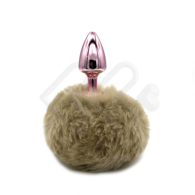 Foto 4 do produto Plug Anal Tamanho ''P'' em Metal com Pompom - 5,4 x 2,6 cm | Hard | Disponível em 10 Cores