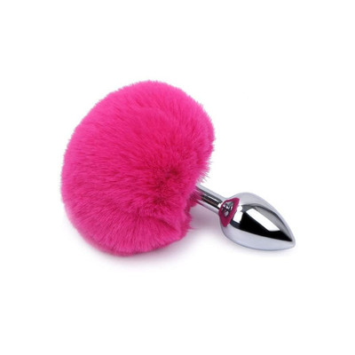 Foto 3 do produto Plug Anal Tamanho "P" em Metal com Pompom - Anal Plug Stainless | 5,8 x 2,7 cm | Disponível em 7 Cores