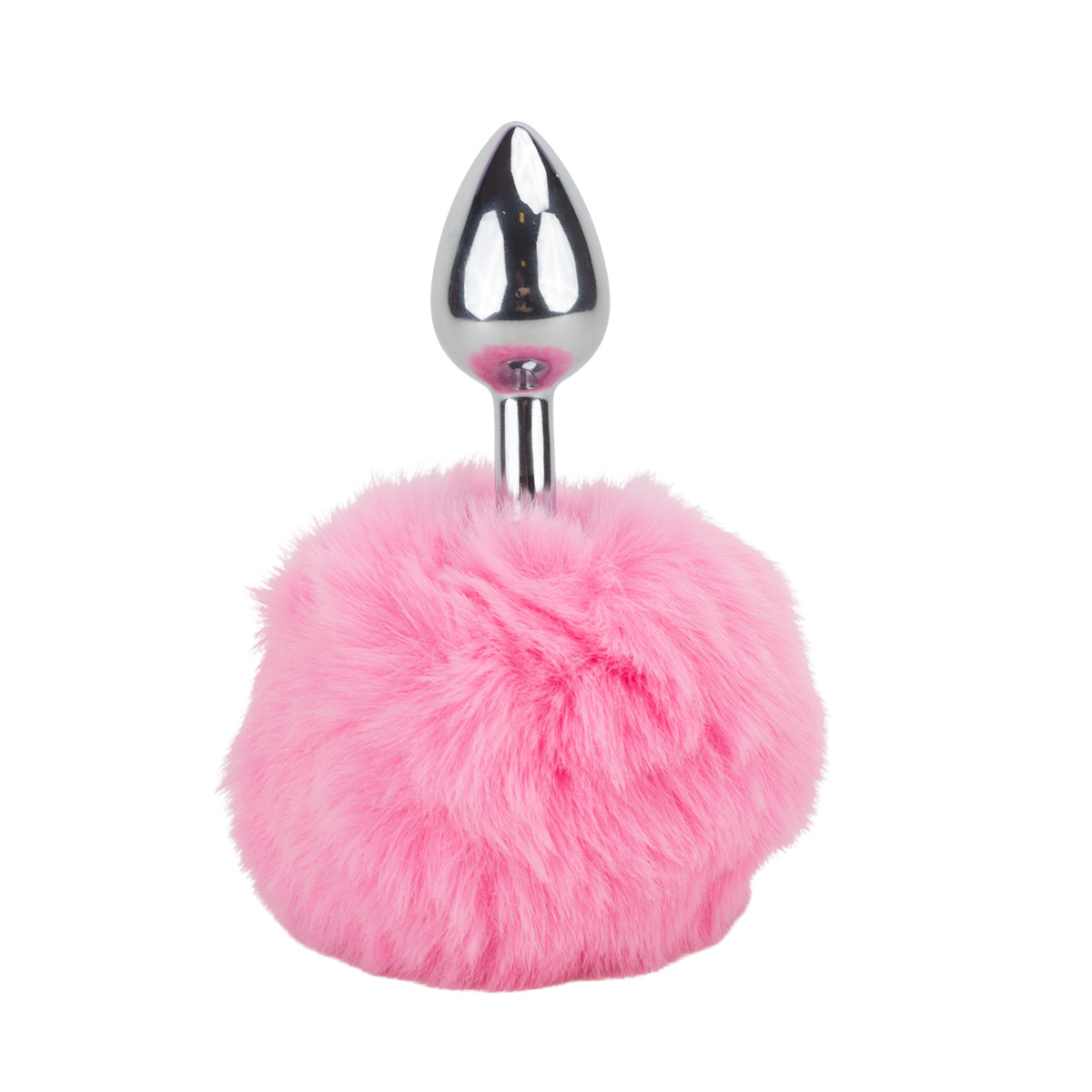 Plug Anal Tamanho "P" em Metal com Pompom - Anal Plug Stainless | 5,8 x 2,7 cm | Disponível em 7 Cores - 5