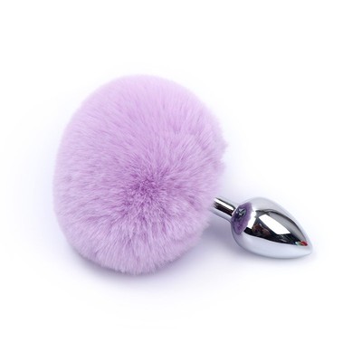 Foto 5 do produto Plug Anal Tamanho "P" em Metal com Pompom - Anal Plug Stainless | 5,8 x 2,7 cm | Disponível em 7 Cores
