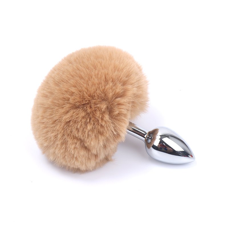 Plug Anal Tamanho "P" em Metal com Pompom - Anal Plug Stainless | 5,8 x 2,7 cm | Disponível em 7 Cores - 7